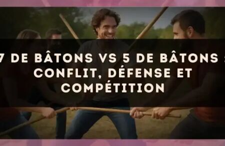 7 de Bâtons vs 5 de Bâtons : conflit, défense et compétition