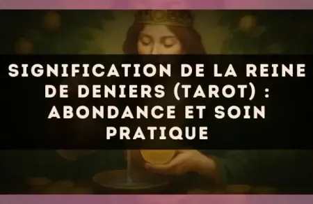 Signification de la Reine de Deniers (tarot) : abondance et soin pratique