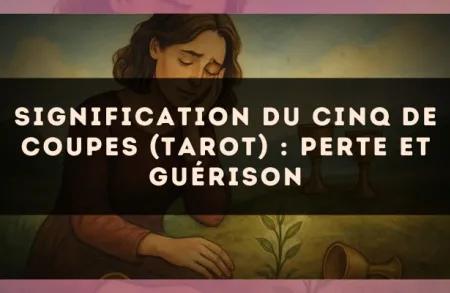 Signification du Cinq de Coupes (tarot) : perte et guérison