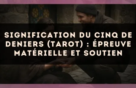 Signification du Cinq de Deniers (tarot) : épreuve matérielle et soutien