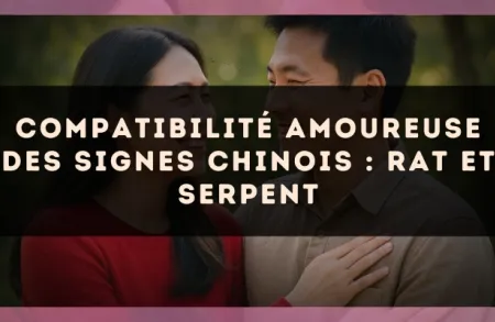 Compatibilité amoureuse des signes chinois : Rat et Serpent
