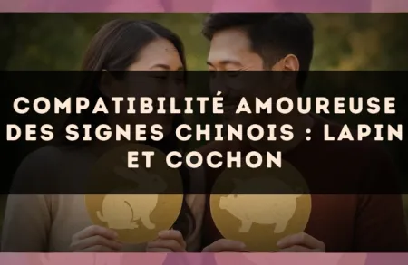 Compatibilité amoureuse des signes chinois : Lapin et Cochon
