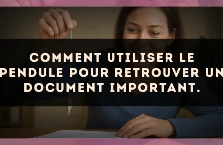 Comment utiliser le pendule pour retrouver un document important.