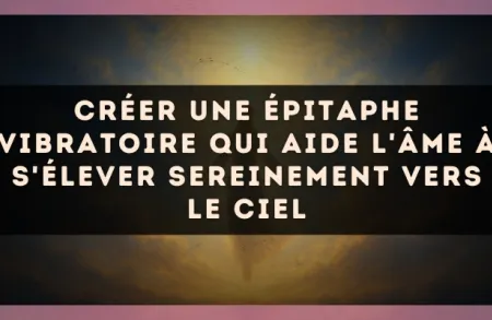 Créer une épitaphe vibratoire qui aide l'âme à s'élever sereinement vers le ciel