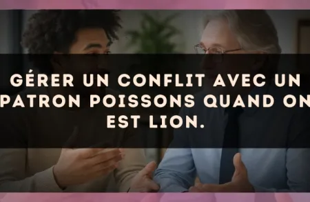 Gérer un conflit avec un patron Poissons quand on est Lion.