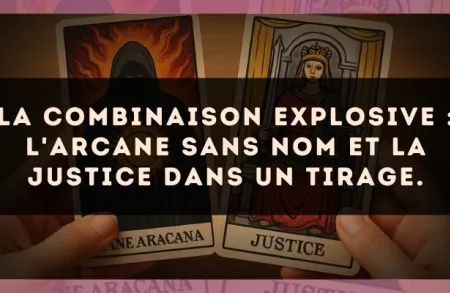 La combinaison explosive : L'Arcane sans nom et La Justice dans un tirage.
