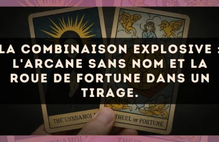 La combinaison explosive : L'Arcane sans nom et La Roue de Fortune dans un tirage.
