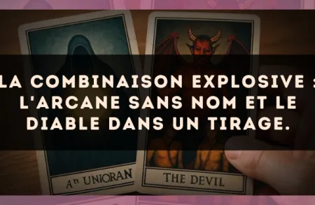 La combinaison explosive : L'Arcane sans nom et Le Diable dans un tirage.