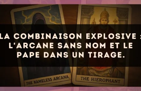 La combinaison explosive : L'Arcane sans nom et Le Pape dans un tirage.