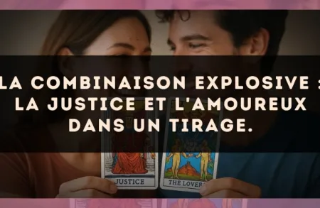 La combinaison explosive : La Justice et L'Amoureux dans un tirage.