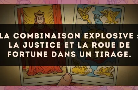 La combinaison explosive : La Justice et La Roue de Fortune dans un tirage.