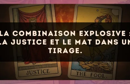 La combinaison explosive : La Justice et Le Mat dans un tirage.