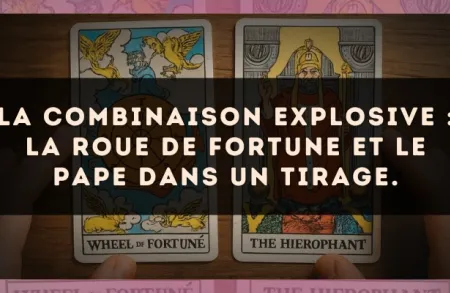 La combinaison explosive : La Roue de Fortune et Le Pape dans un tirage.