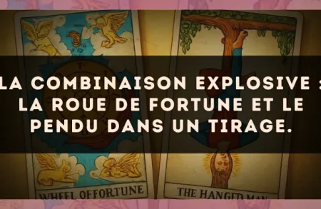 La combinaison explosive : La Roue de Fortune et Le Pendu dans un tirage.