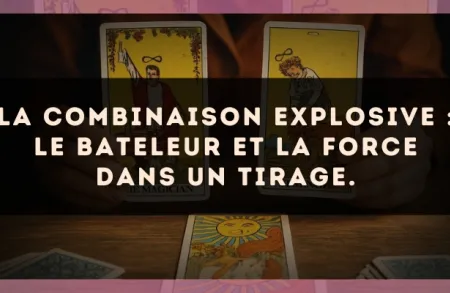 La combinaison explosive : Le Bateleur et La Force dans un tirage.