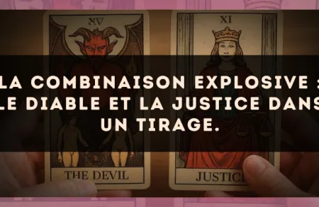 La combinaison explosive : Le Diable et La Justice dans un tirage.