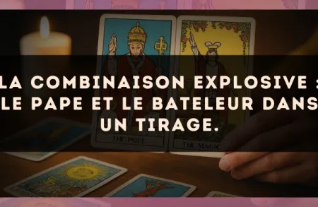 La combinaison explosive : Le Pape et Le Bateleur dans un tirage.