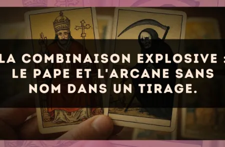 La combinaison explosive : Le Pape et L'Arcane sans nom dans un tirage.
