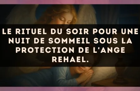 Le rituel du soir pour une nuit de sommeil sous la protection de l'Ange Rehael.