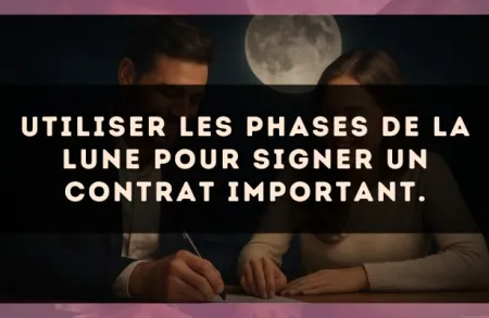 Utiliser les phases de la lune pour signer un contrat important.