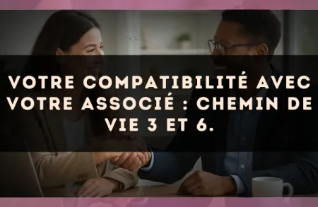 Votre compatibilité avec votre associé : Chemin de Vie 3 et 6.