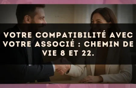Votre compatibilité avec votre associé : Chemin de Vie 8 et 22.