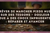 Rêver de marcher pieds nus sur des tessons — Douleur due à des choix imprudents : réparer et avancer
