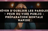 Rêver d’oublier les paroles — Peur du vide public : préparation mentale rapide