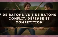 7 de Bâtons vs 5 de Bâtons : conflit, défense et compétition
