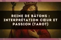 Reine de Bâtons : interprétation cœur et passion (tarot)