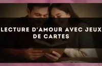 Lecture d'amour avec jeux de cartes