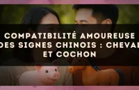Compatibilité amoureuse des signes chinois : Cheval et Cochon