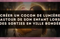 Créer un cocon de lumière autour de son enfant lors des sorties en ville bondée