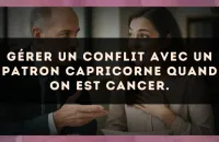 Gérer un conflit avec un patron Capricorne quand on est Cancer.