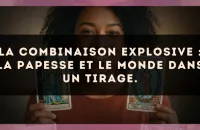La combinaison explosive : La Papesse et Le Monde dans un tirage.